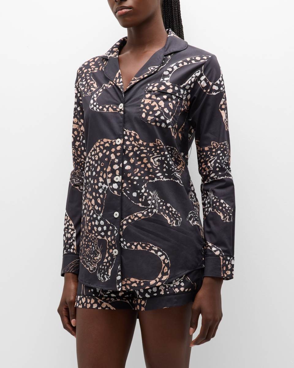 Animal-Print Cotton Pajama Set